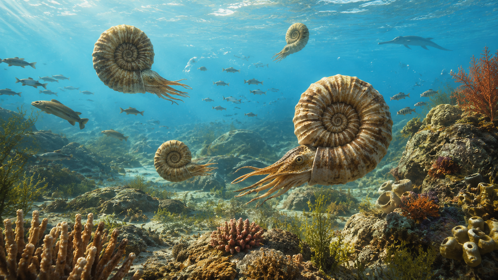 Illustrated reconstruction of the Cretaceous period