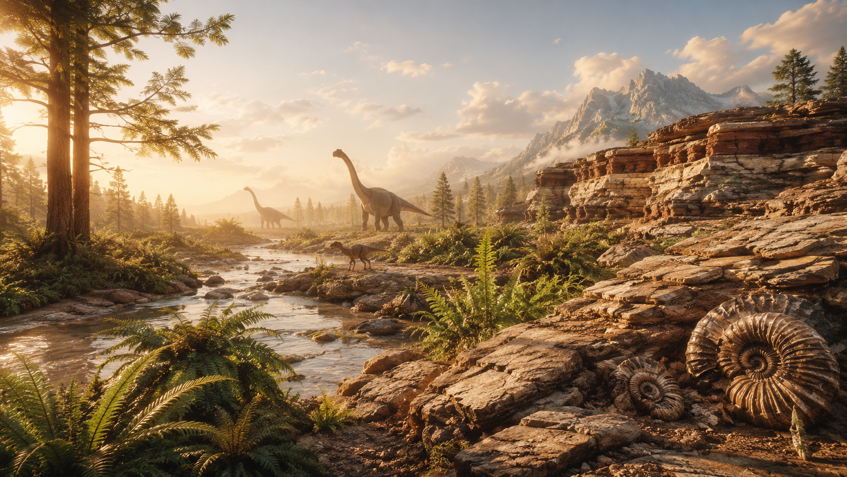 Illustrated reconstruction of the Jurassic period