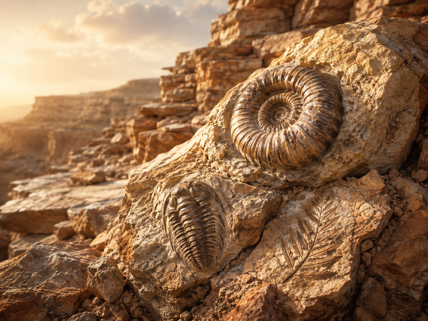 Educational illustration for fossils