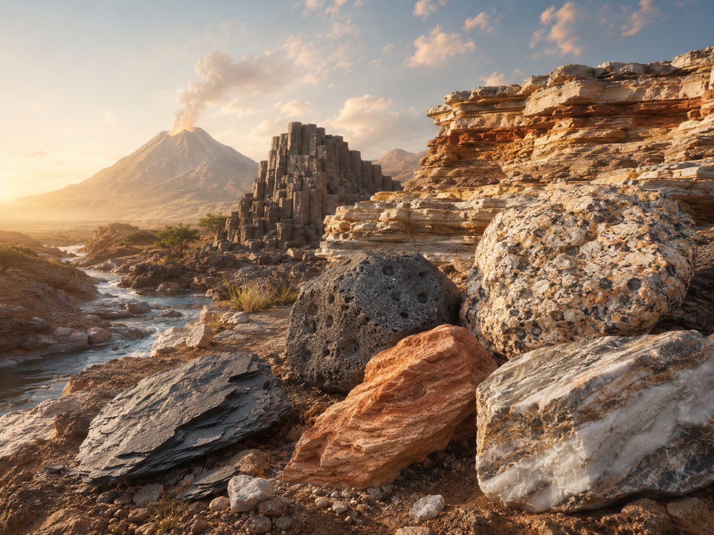 Educational illustration for rocks
